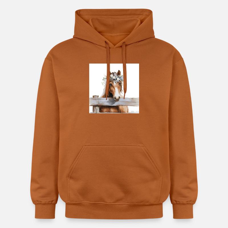 Blütengekrontes Pferd - Gildan Unisex Softstyle® Midweight Hoodie - Athletic Orange