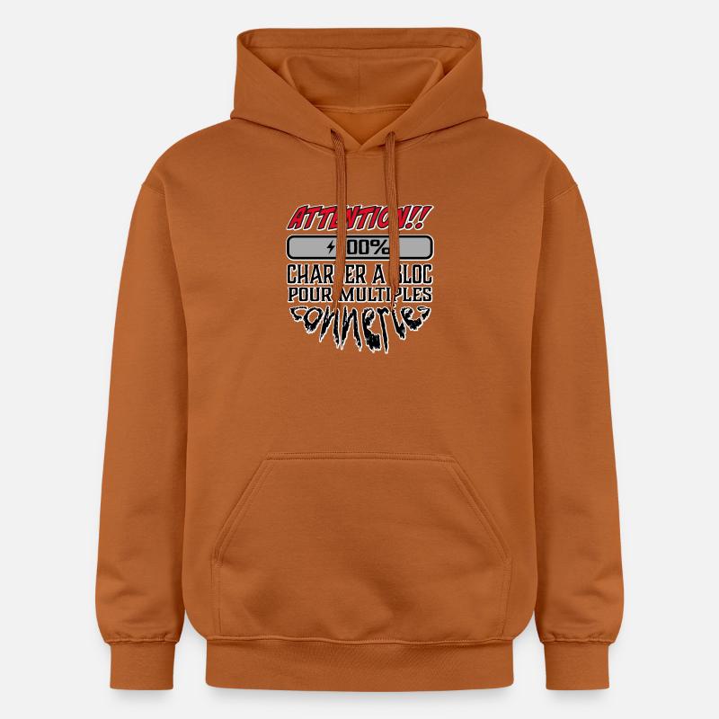 Attention 100% Chargé À Bloc - Sweat à capuche Softstyle® Gildan Unisexe - Athletic Orange