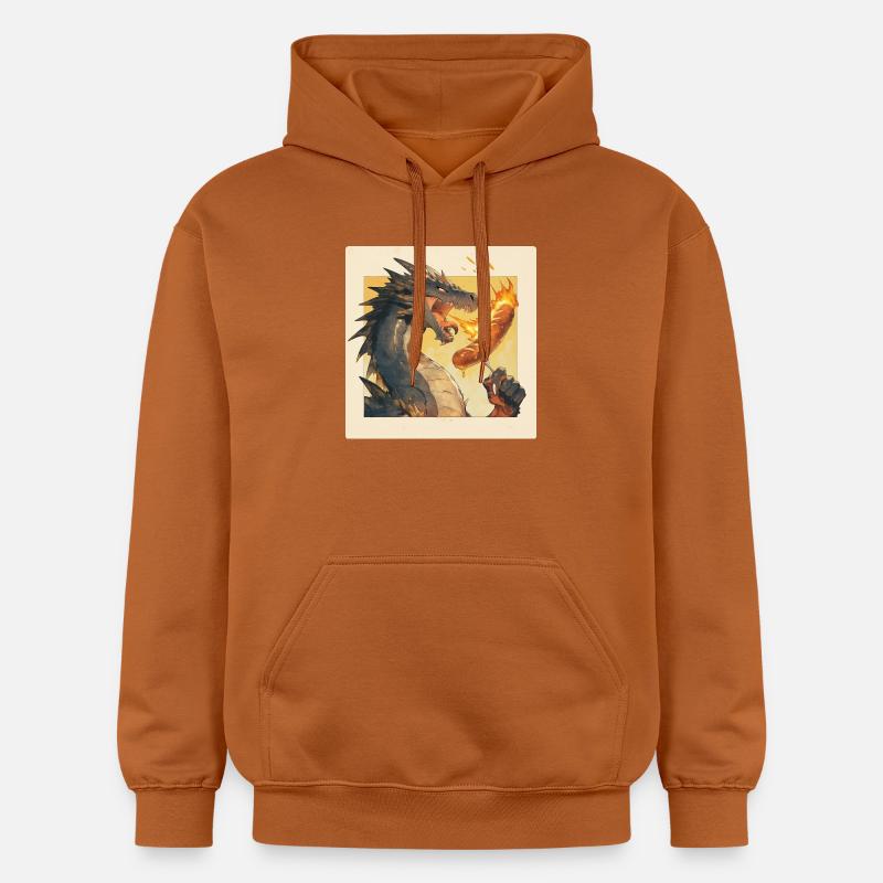 Dragon grille la bratwurst - Sweat à capuche Softstyle® Gildan Unisexe - Athletic Orange