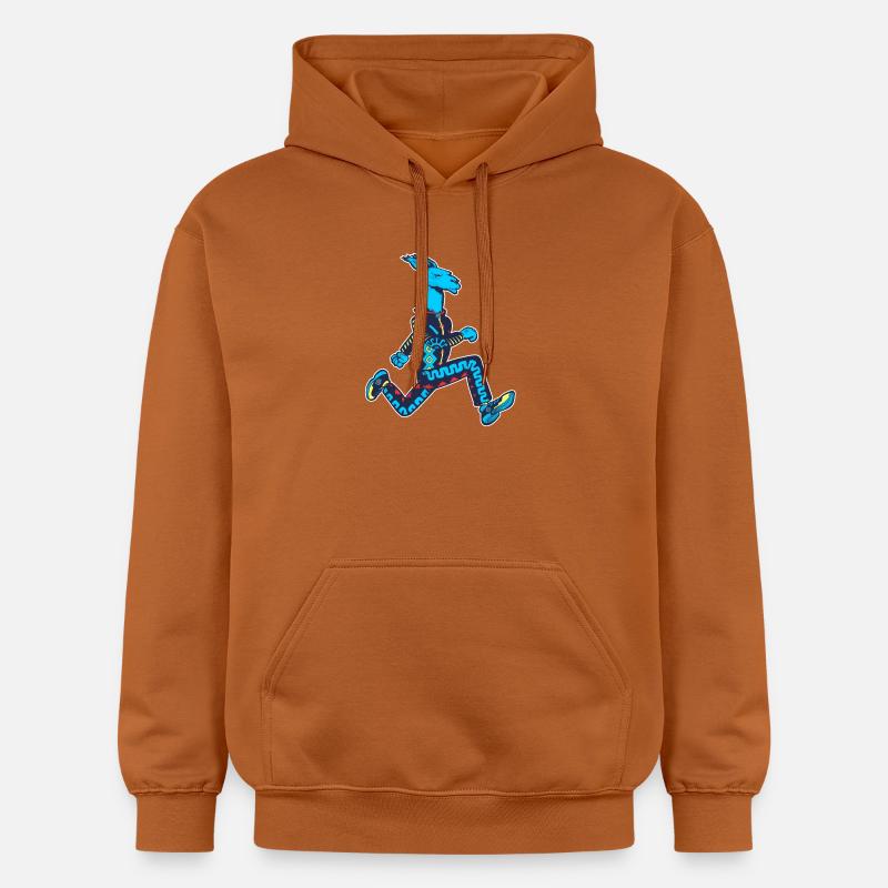 Lama bleu runner - Sweat à capuche Softstyle® Gildan Unisexe - Athletic Orange