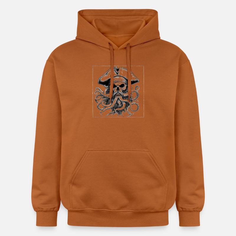 Crâne pirate et pieuvre - Sweat à capuche Softstyle® Gildan Unisexe - Athletic Orange