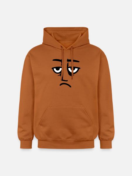 Grumpy sad disappointed face funny - Gildan Unisex Softstyle® Midweight Hoodie - Athletic Orange