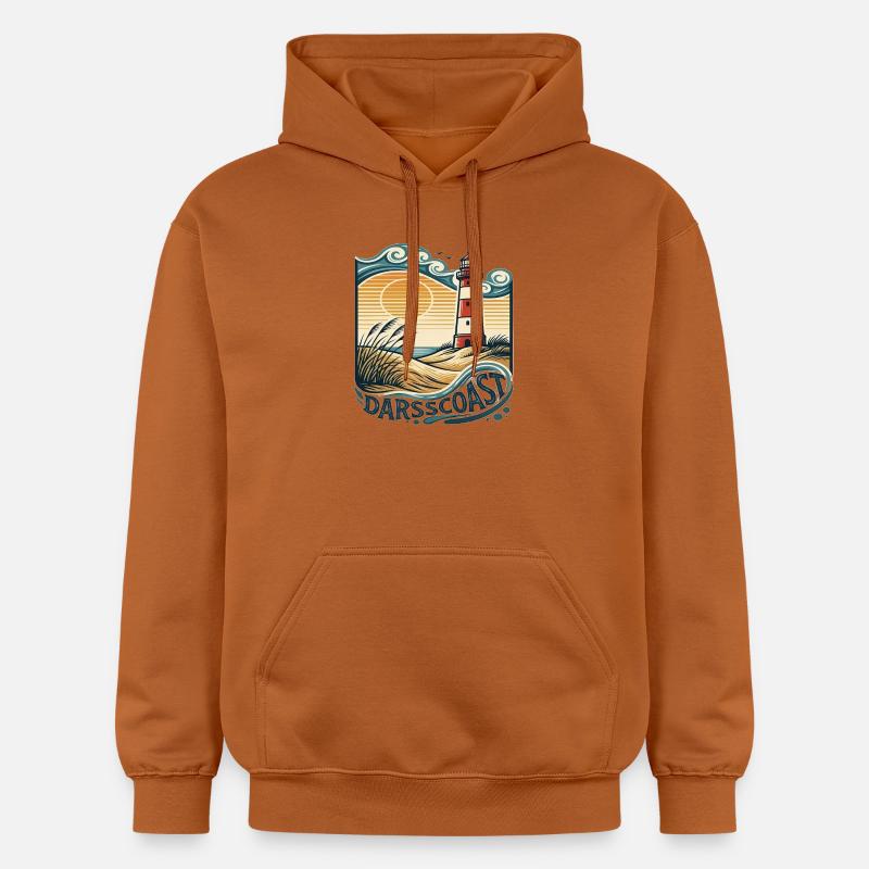 Vague côtière du phare de DarsCoast - Sweat à capuche Softstyle® Gildan Unisexe - Athletic Orange