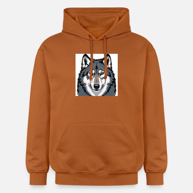 Portrait illustratif du loup - Sweat à capuche Softstyle® Gildan Unisexe - Athletic Orange