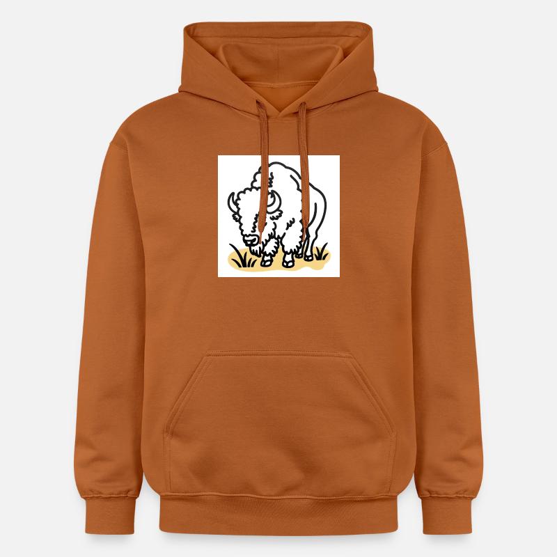 Bisons sur herbe jaune - Sweat à capuche Softstyle® Gildan Unisexe - Athletic Orange