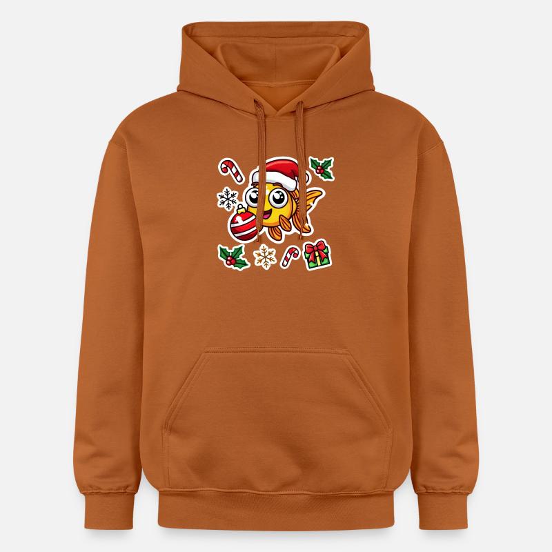 Baignade de Noël poisson rouge - Sweat à capuche Softstyle® Gildan Unisexe - Athletic Orange