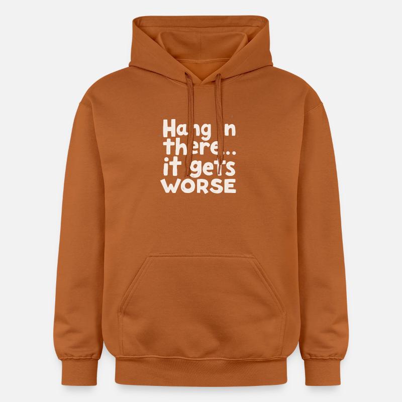 Bleib dran, es wird schlimmer - Gildan Unisex Softstyle® Midweight Hoodie - Athletic Orange