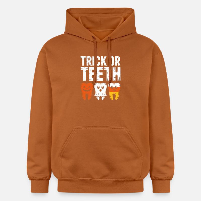 Trick oder Teeth Halloween-T-Shirt - Gildan Unisex Softstyle® Midweight Hoodie - Athletic Orange