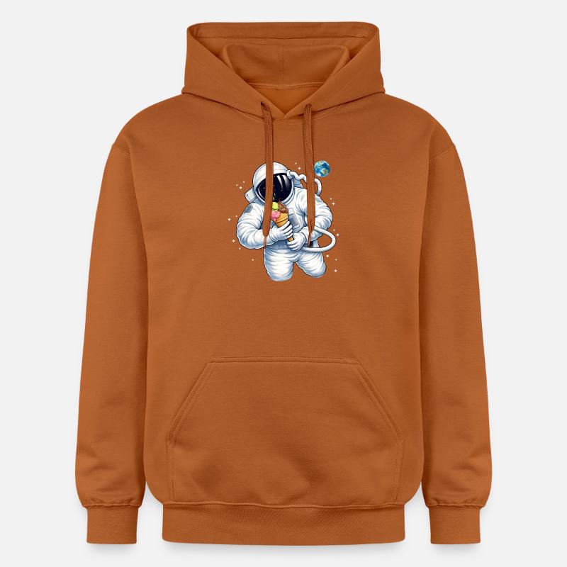 Astronaute avec une glace dans l’espace - Sweat à capuche Softstyle® Gildan Unisexe - Athletic Orange