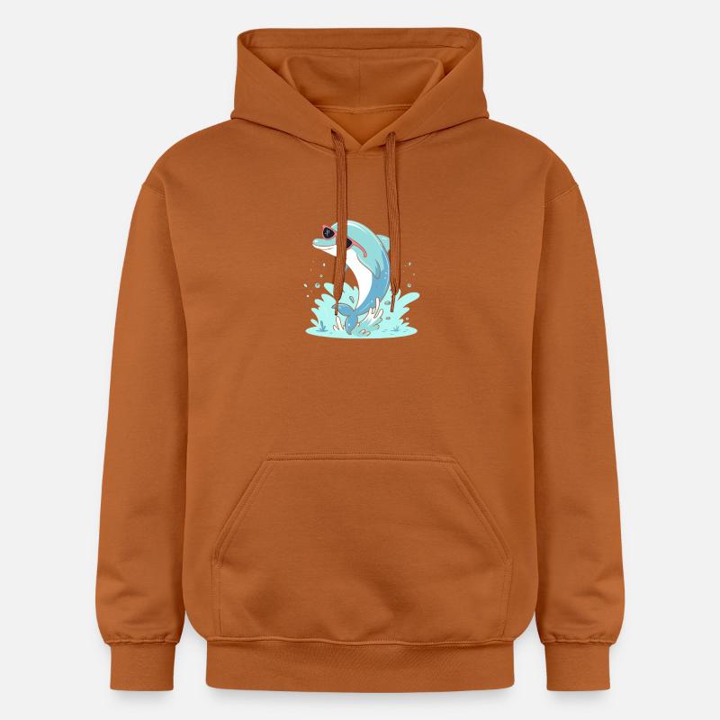 Dolphin Summer Pink Glasses - Gildan Unisex Softstyle® Midweight Hoodie - Athletic Orange