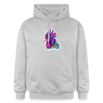 Art du coq Graffiti - Sweat à capuche Softstyle® Gildan Unisexe - gris clair chiné - Devant - Liana (172cm) & Jaron (178cm)