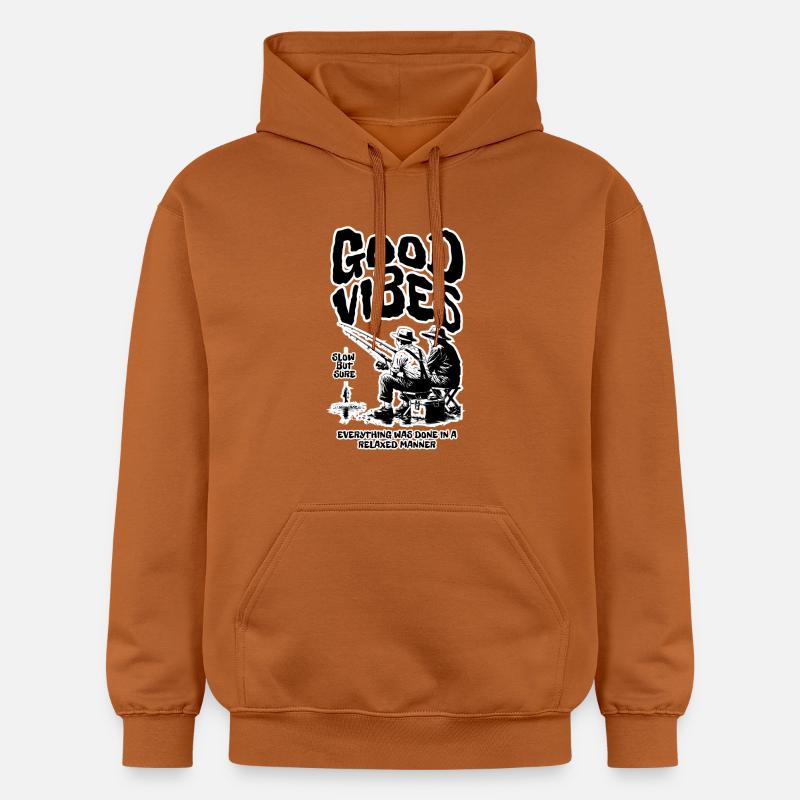 Pêche : Ondes positives - Sweat à capuche Softstyle® Gildan Unisexe - Athletic Orange