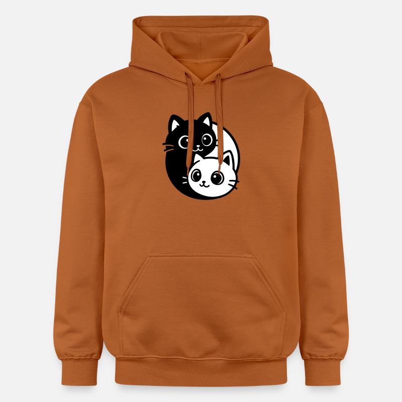Portrait de chat Ying Yang - Sweat à capuche Softstyle® Gildan Unisexe - Athletic Orange