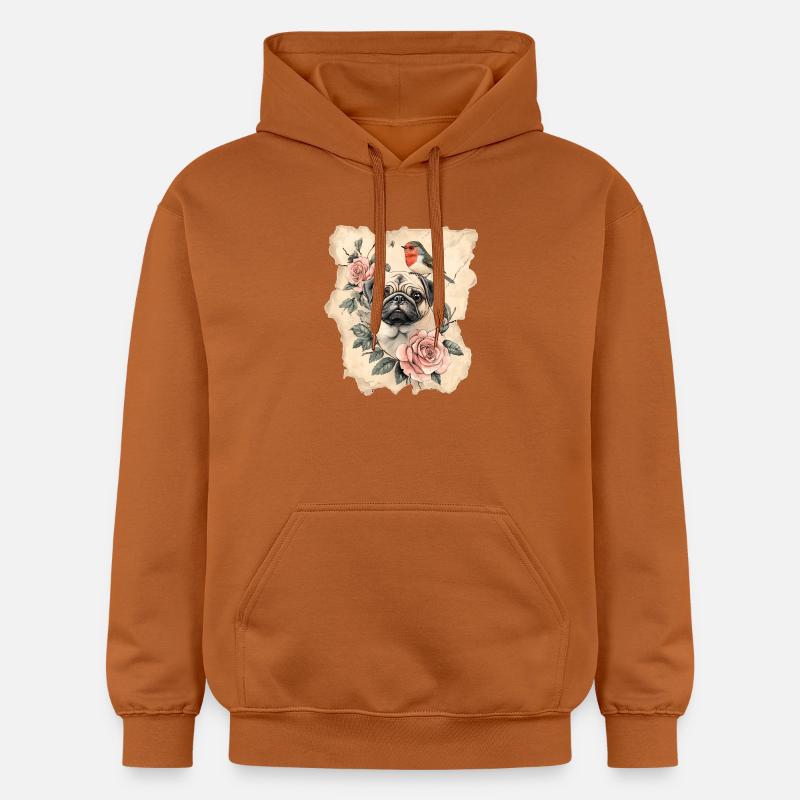 Carlin et oiseau - Sweat à capuche Softstyle® Gildan Unisexe - Athletic Orange