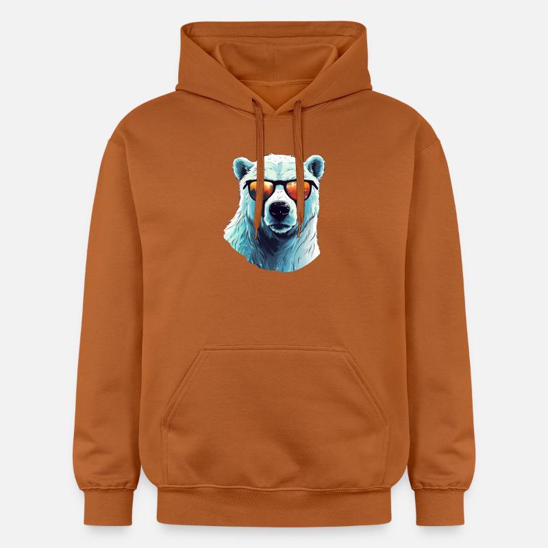 Cooler Eisbär mit Sonnenbrille - Gildan Unisex Softstyle® Midweight Hoodie - Athletic Orange