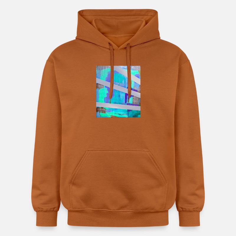 Collage à rayures abstraites néon - Sweat à capuche Softstyle® Gildan Unisexe - Athletic Orange