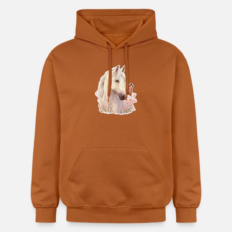 Cheval avec papillon - Sweat à capuche Softstyle® Gildan Unisexe - Athletic Orange