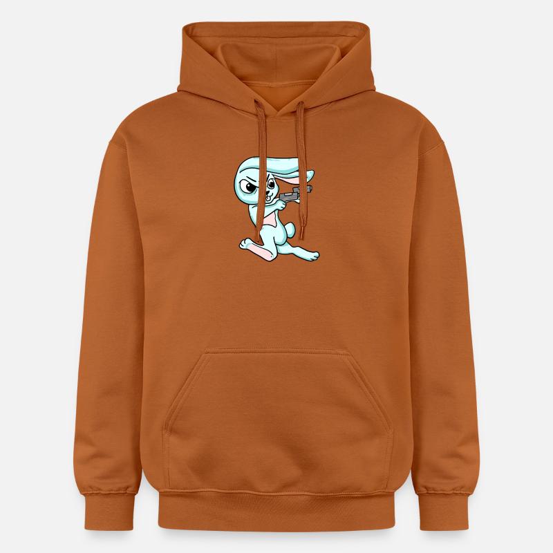 Lapin avec pistolet - Sweat à capuche Softstyle® Gildan Unisexe - Athletic Orange