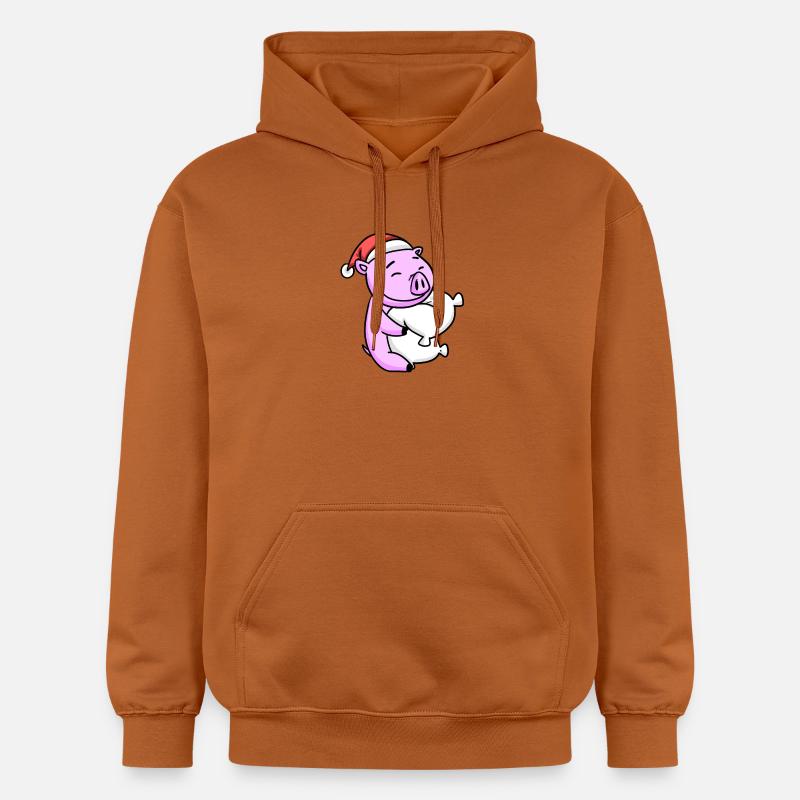 Cochon Mignon Fatigué Noël - Sweat à capuche Softstyle® Gildan Unisexe - Athletic Orange