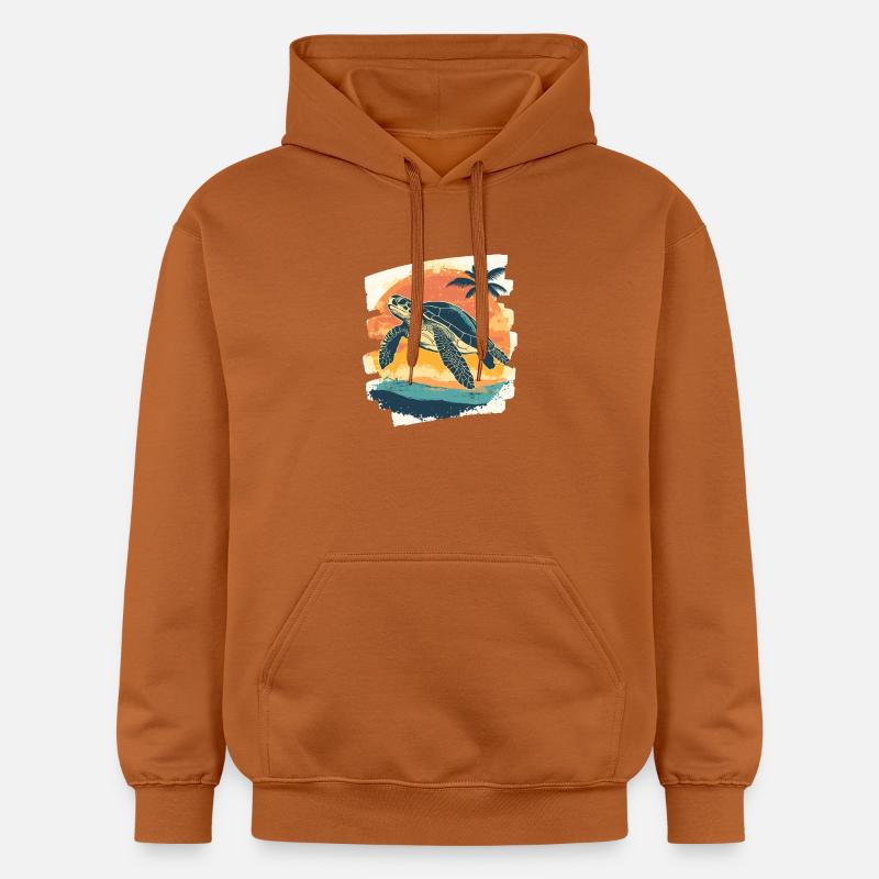 Tortue de mer rétro - Sweat à capuche Softstyle® Gildan Unisexe - Athletic Orange