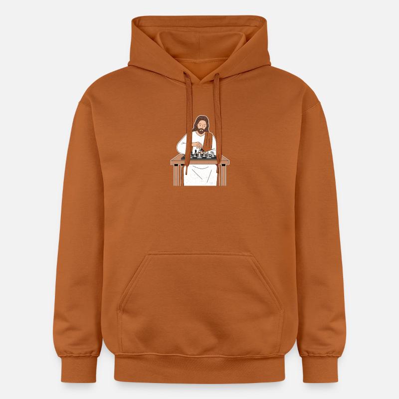 Saint Train aux échecs / Jesus Chess - Sweat à capuche Softstyle® Gildan Unisexe - Athletic Orange