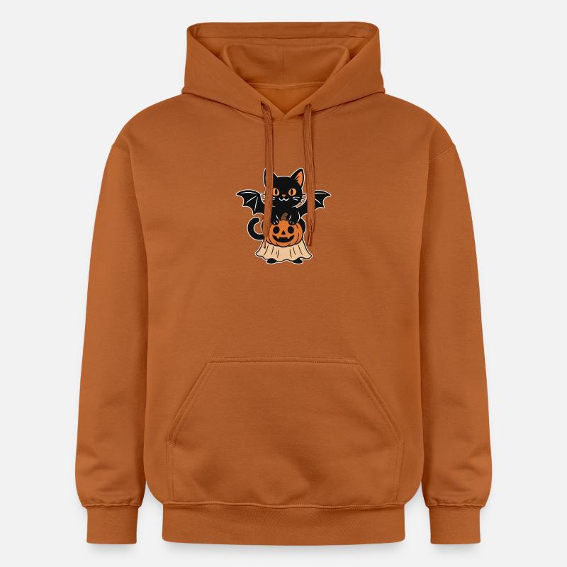 Chat d’Halloween avec citrouille - Sweat à capuche Softstyle® Gildan Unisexe - Athletic Orange