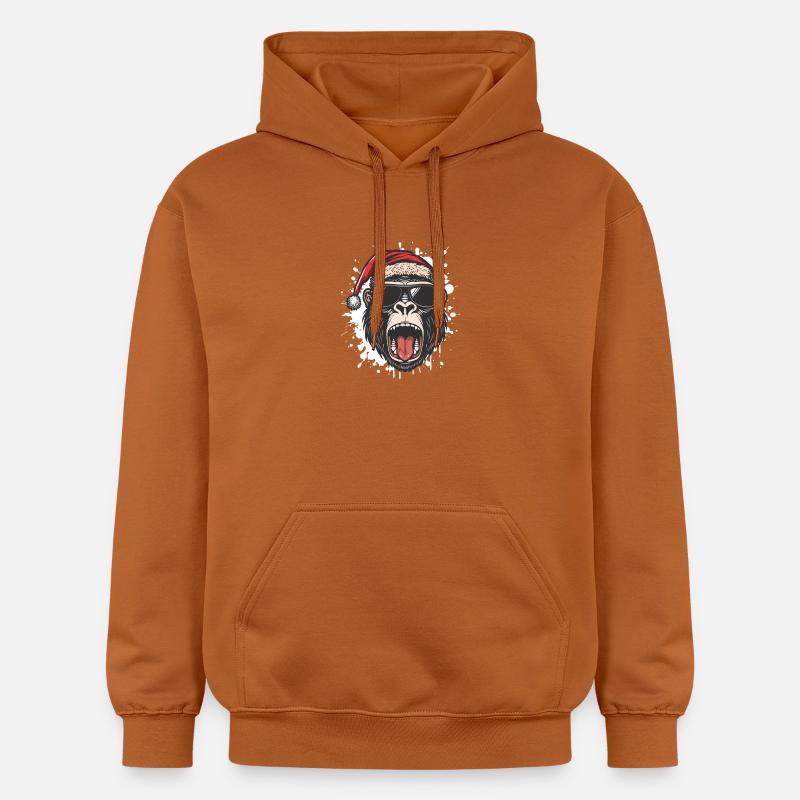 Gorille Noël drôle - Sweat à capuche Softstyle® Gildan Unisexe - Athletic Orange