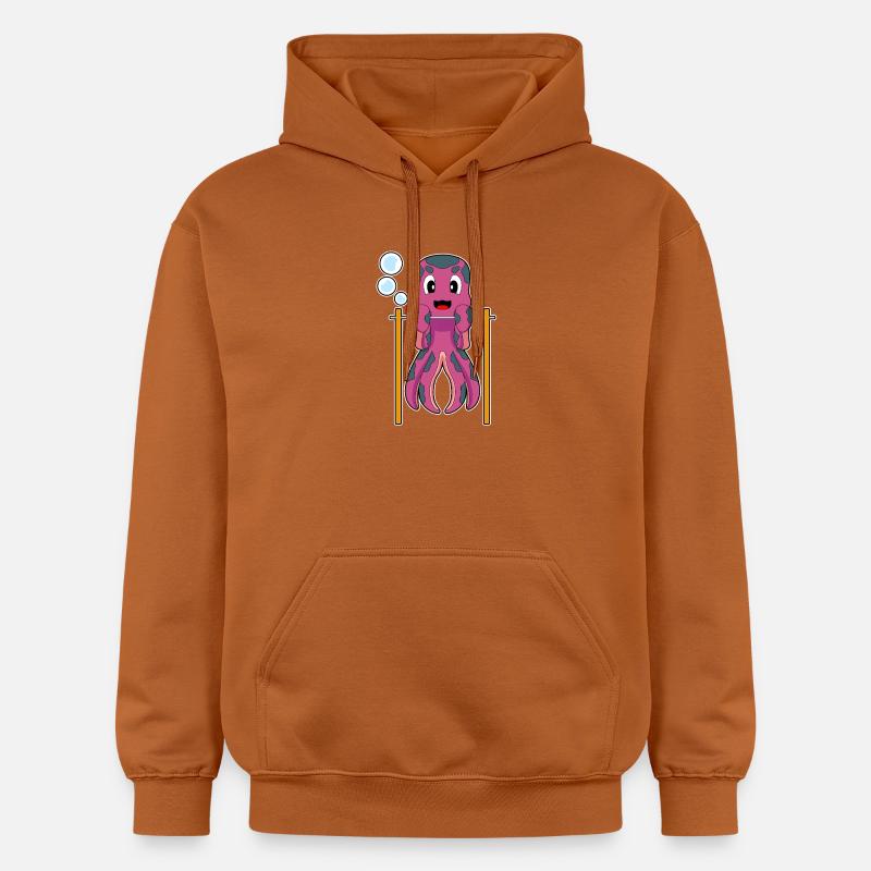 Octopus Bodybuilder Pull-ups Bodybuilding - Gildan Unisex Softstyle® Midweight Hoodie - Athletic Orange