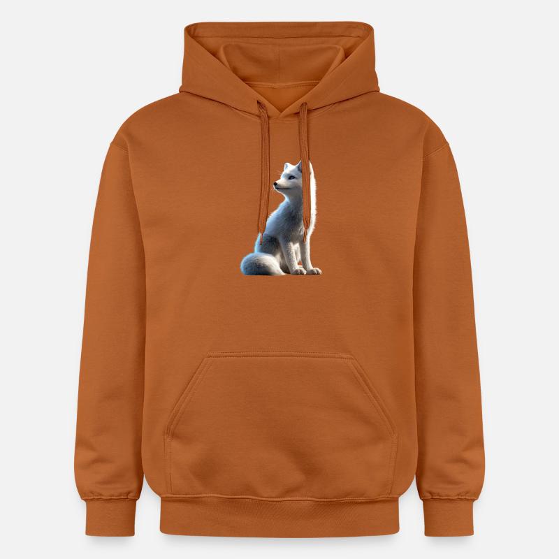 Polarfuchs Schneefuchs Eisfuchs Süßer Weißer Fuchs - Gildan Unisex Softstyle® Midweight Hoodie - Athletic Orange
