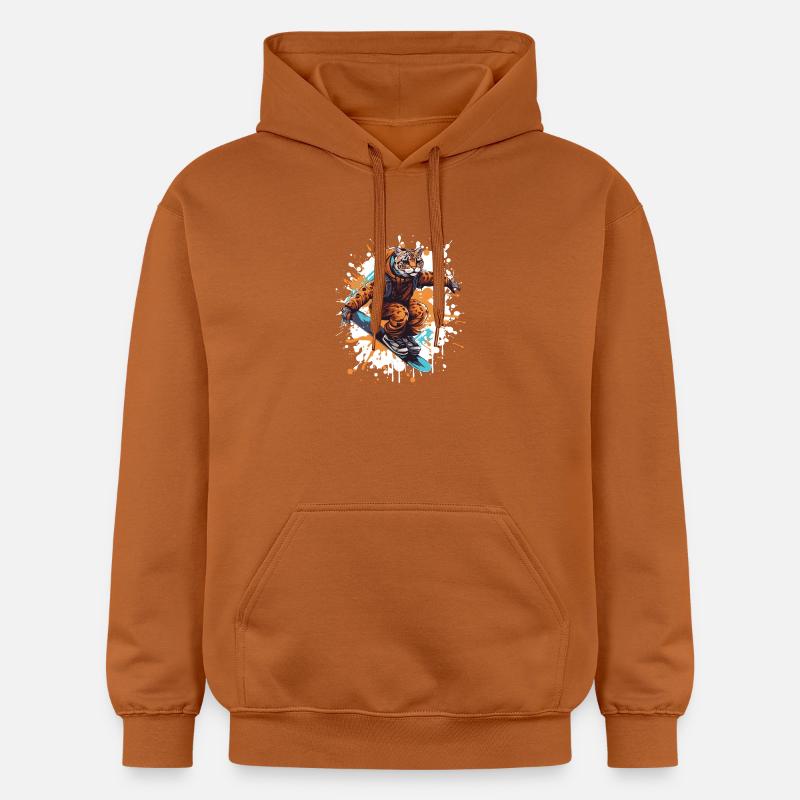 Planche à neige guépard - Sweat à capuche Softstyle® Gildan Unisexe - Athletic Orange