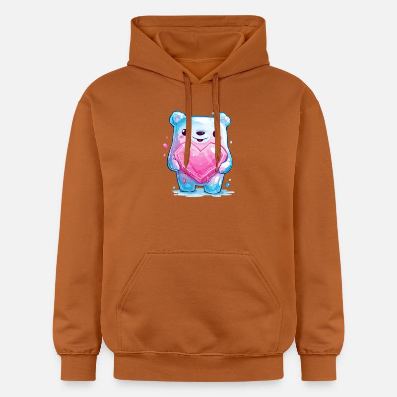 Ourson câlin avec cristal de cœur - Sweat à capuche Softstyle® Gildan Unisexe - Athletic Orange