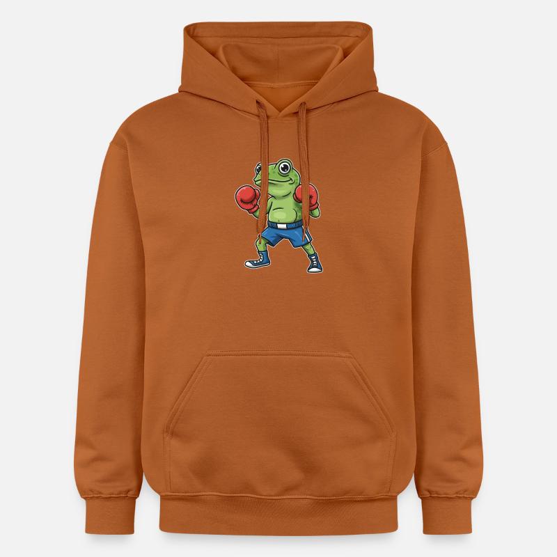 Dessin animé de la grenouille boxeuse - Sweat à capuche Softstyle® Gildan Unisexe - Athletic Orange