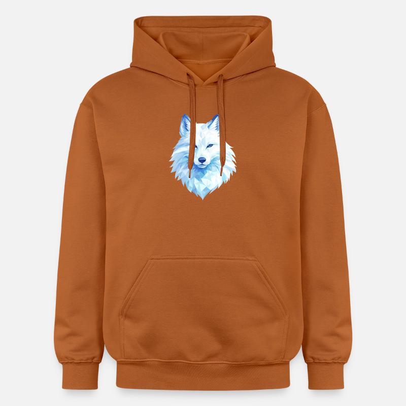 Polygon Wolf Eis Blau– Modern Art - Sweat à capuche Softstyle® Gildan Unisexe - Athletic Orange