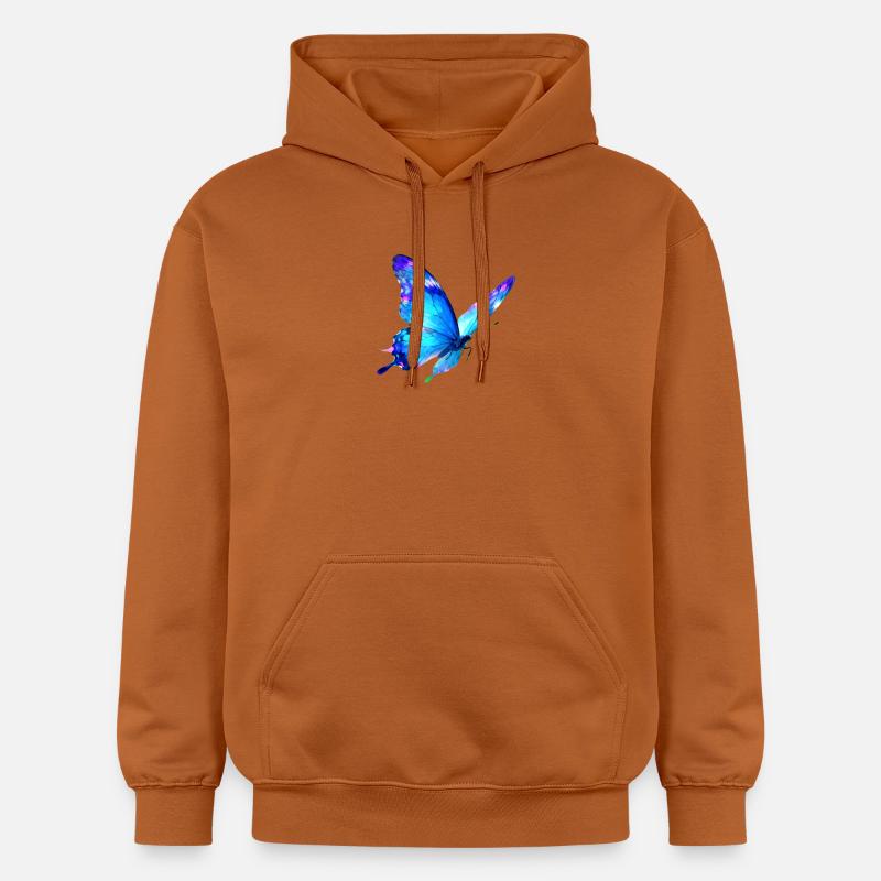 Papillon aquarelle bleu - Sweat à capuche Softstyle® Gildan Unisexe - Athletic Orange