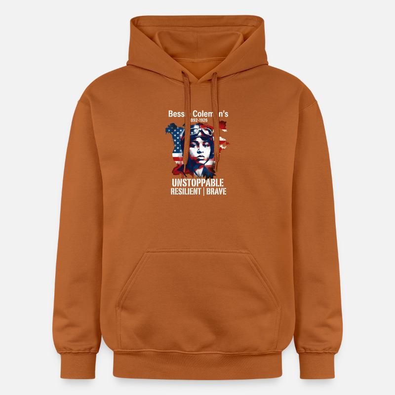 Bessie Coleman Mutig Luftfahrtpionierin - Gildan Unisex Softstyle® Midweight Hoodie - Athletic Orange