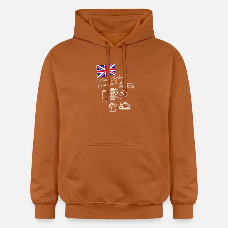 EXANGLIA (Blanc) - Sweat à capuche Softstyle® Gildan Unisexe - Athletic Orange