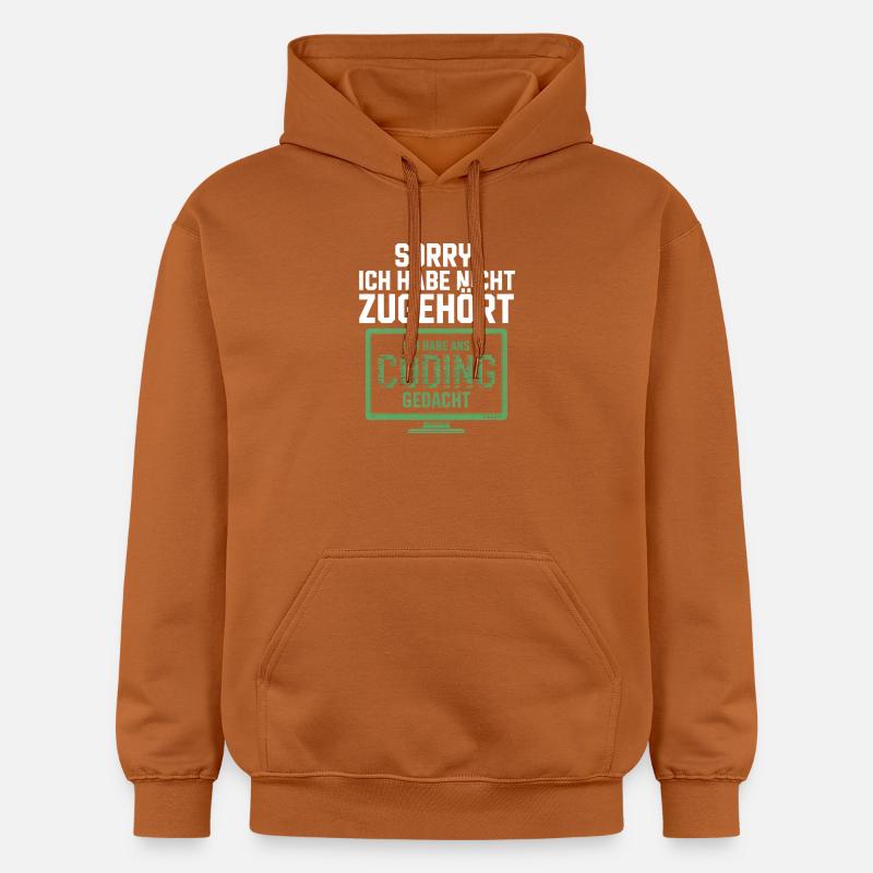 Désolé, je pensais au codage - Sweat à capuche Softstyle® Gildan Unisexe - Athletic Orange