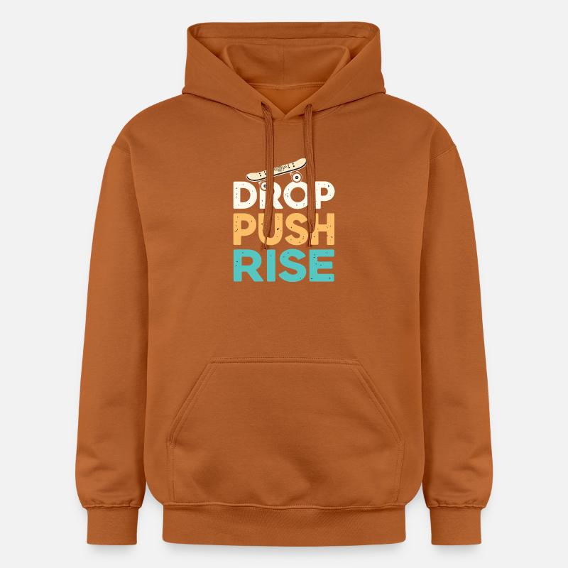 Drop Push Rise Skateboard Rétro - Sweat à capuche Softstyle® Gildan Unisexe - Athletic Orange