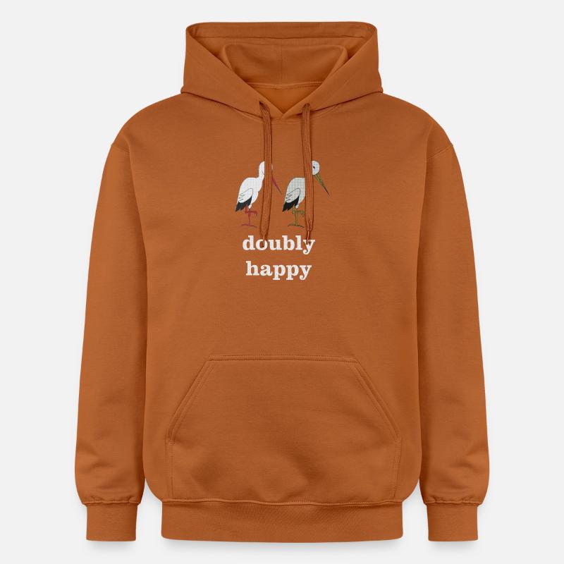 cigogne doublement heureuse - Sweat à capuche Softstyle® Gildan Unisexe - Athletic Orange
