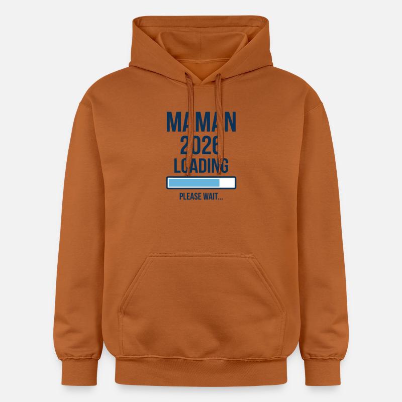 Maman 2026 Loading Annonce Grossesse - Sweat à capuche Softstyle® Gildan Unisexe - Athletic Orange