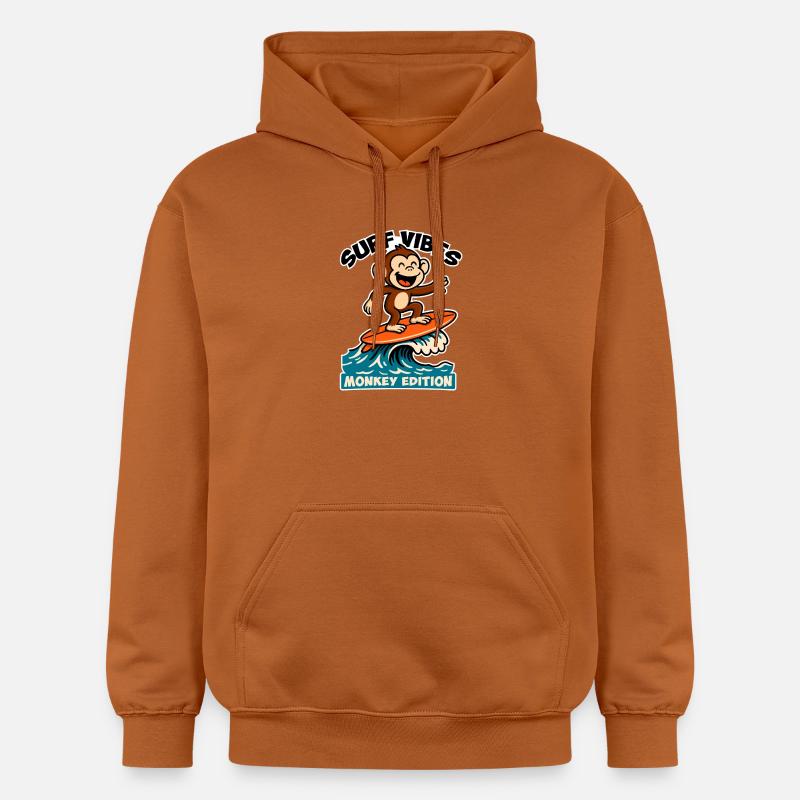 Surf Vibes, Monkey Edition. Glücklicher Surfaffe - Gildan Unisex Softstyle® Midweight Hoodie - Athletic Orange