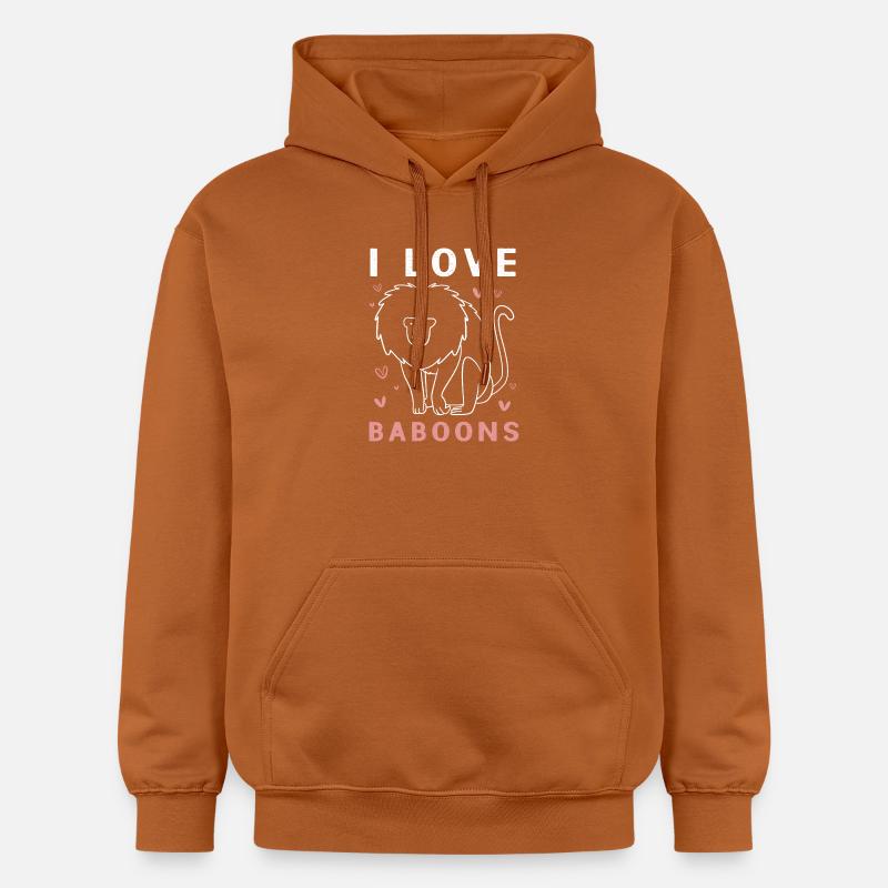 Baboon Primate Monkey Monkey Baboon - Gildan Unisex Softstyle® Midweight Hoodie - Athletic Orange