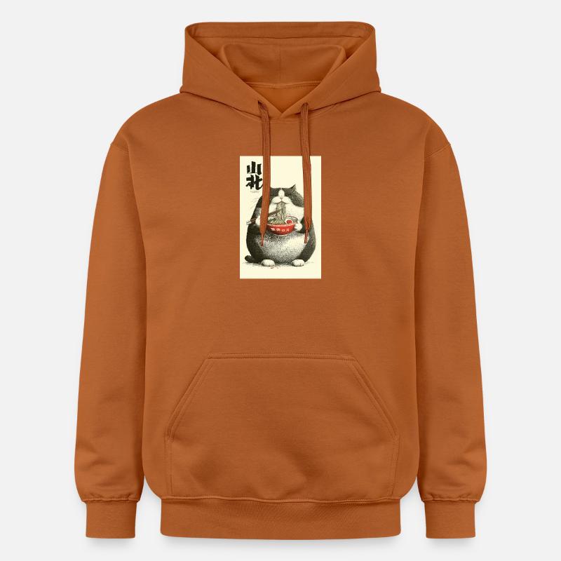 Ramen Chats Chonky Ukiyo-e - Sweat à capuche Softstyle® Gildan Unisexe - Athletic Orange