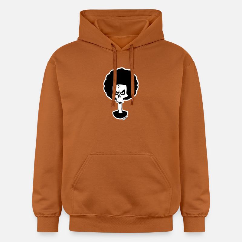 Dessin animé Afro Skull Monochrome - Sweat à capuche Softstyle® Gildan Unisexe - Athletic Orange