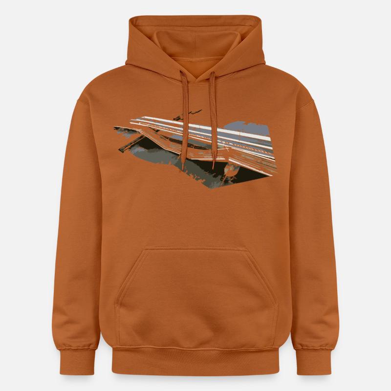 Effondrement d’un pont - Sweat à capuche Softstyle® Gildan Unisexe - Athletic Orange