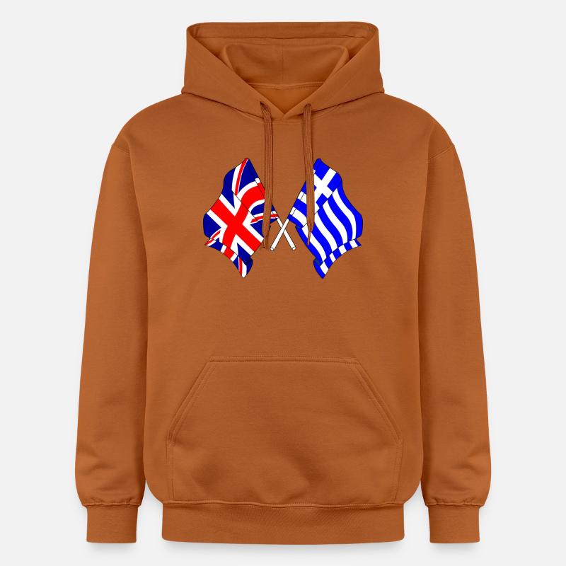 Drapeau Angleterre, drapeau Grèce - Sweat à capuche Softstyle® Gildan Unisexe - Athletic Orange