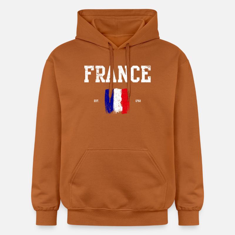Drapeau français Traits de peinture Design - Sweat à capuche Softstyle® Gildan Unisexe - Athletic Orange