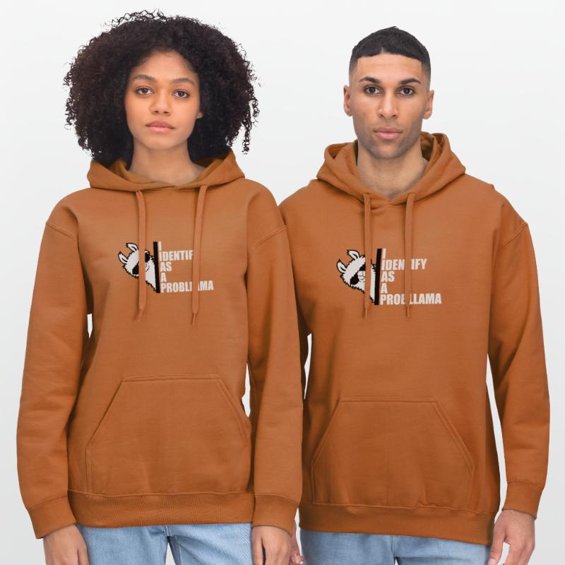 I Identify As A Probllama Cool Lama Problem Spruch Gildan Unisex Softstyle® Midweight Hoodie