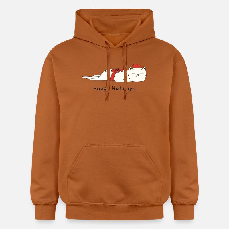 Drôle de chat Noël - Sweat à capuche Softstyle® Gildan Unisexe - Athletic Orange