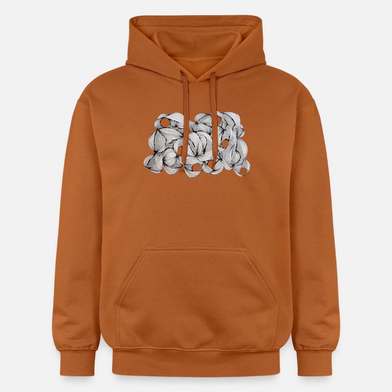 Motif de tissage de feuilles doublées - Sweat à capuche Softstyle® Gildan Unisexe - Athletic Orange